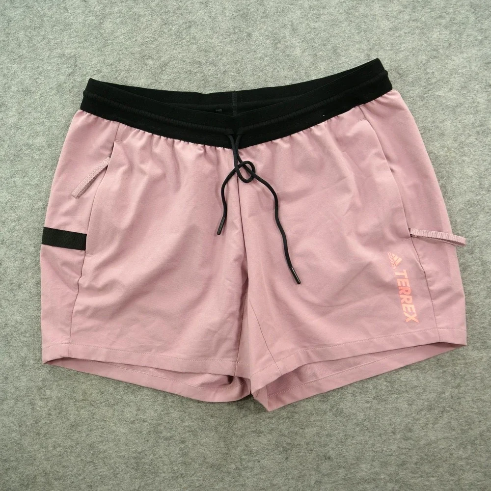 Adidas Shorts Womens Medium Pink Terrex Liteflex Hiking Lightweight Drawstring